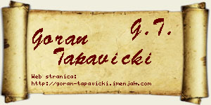 Goran Tapavički vizit kartica